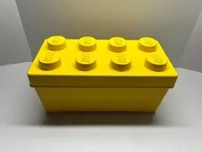 LEGO Storage Brick Yellow 8-Stud Plastic Organizer Bin Box 14"x7"x7" Empty