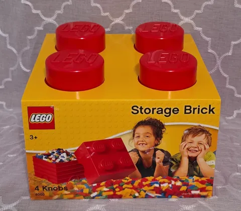 LEGO 4003 - RED - Storage Brick Cube 4 Stud Storage Container Box - NEW