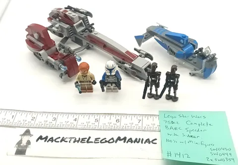 Lego Star Wars 75012 Complete BARC Speeder with Sidecar & Minifigures SW0450