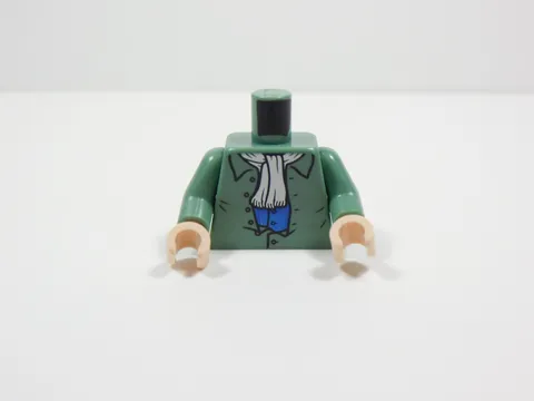 LEGO Sand Green Printed Torso Minifig White Scarf I2