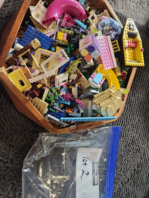 Lot 2: Large Gallon Sized LEGO Bulk Lot Girl Pink White Disney Elves Friends
