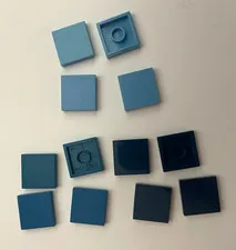 LEGO 2x2 Light Mid Dark BLUE FLAT TILES (12 pieces) #3068 Building Blocks Parts