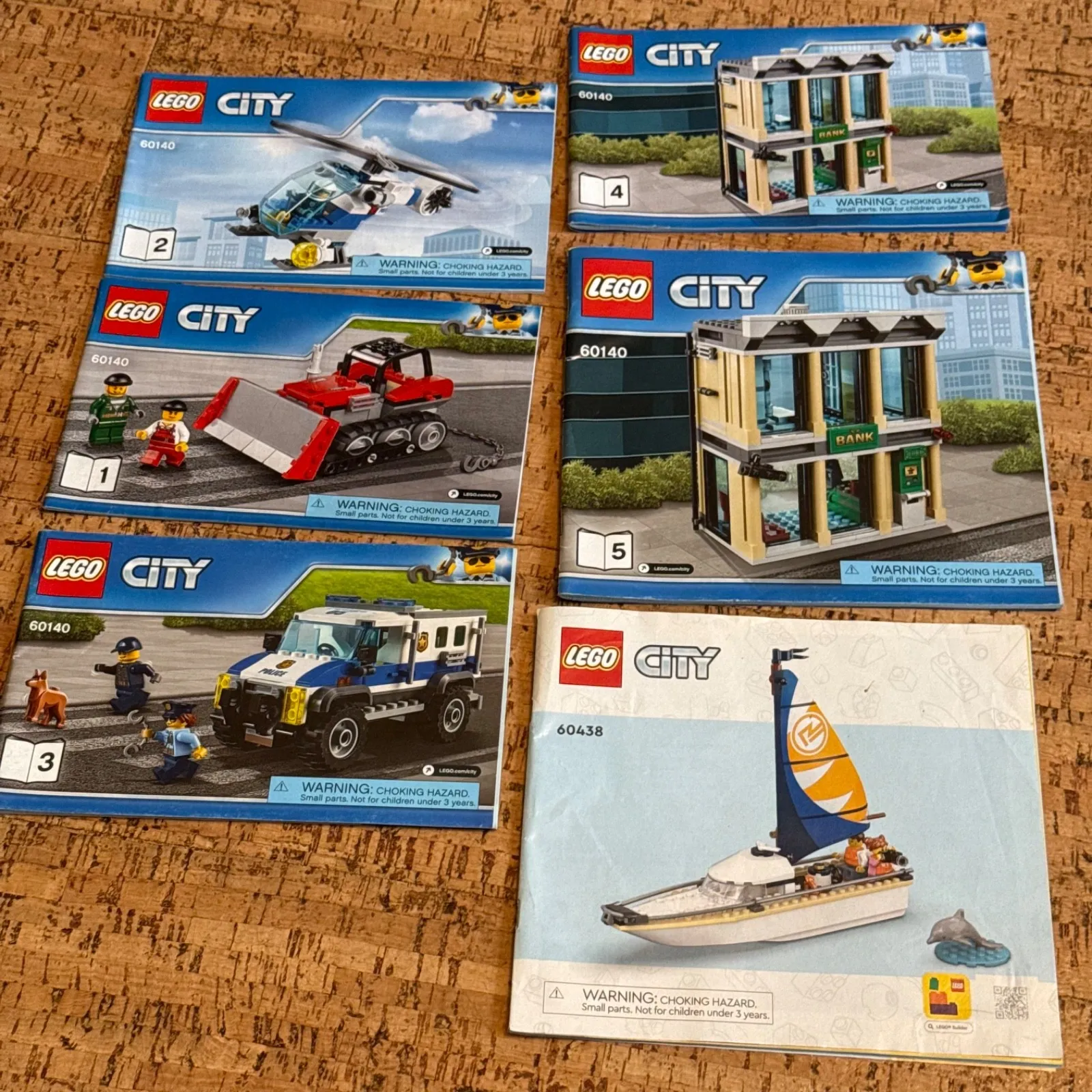 LEGO City Instruction Manuals Only Lot of 6 - 60140 (1-5) & 60438