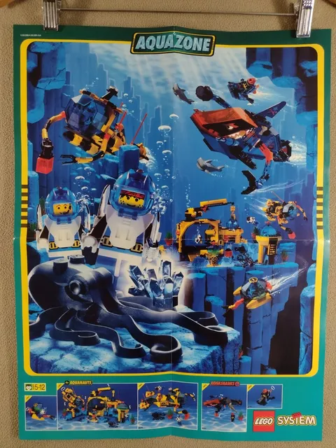 Vintage 1995 Lego Aquazone Poster Advertisement 16" x 21.25" #2