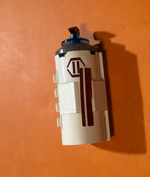 1x Lego Cylinder 3x6x2 White Sticker Hexagon Stripes Red Star Wars 30360pb01L