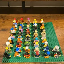 LEGO Minifigure Lot - Assorted Characters w/ Hats Helmets Hair, 51 figs