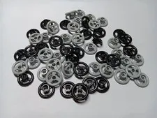 LEGO LOT 54 BLACK & LIGHT BLUISH GRAY TECHNIC STEERING WHEELS SMALL 2 STUD DIAM