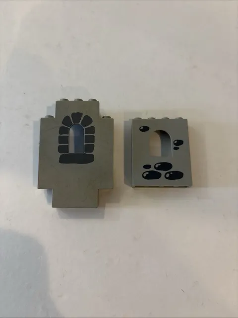 Lego Vintage Castle Old Light Gray Panel Wall w/ Window (2)