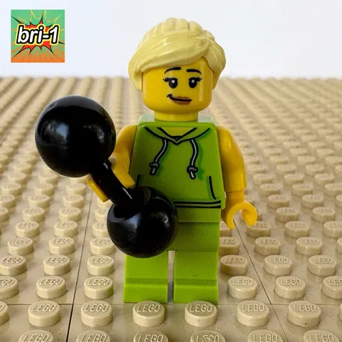 LEGO Creator, Downtown Diner: Bodybuilder ALT HEAD, BARBELL, twn308, 10260, 2018
