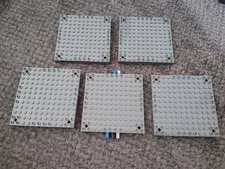 Lego Brick 12x12 with Pin and Axle Holes Part 52040 Lot of 5 Dark Gray