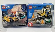 Lego City Go-Karts And Race Drivers 60400 & Roadwork Truck 60284 Lot x2 SEALED