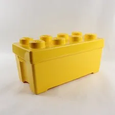 LEGO Storage Brick Case 8 Stud Large Yellow Plastic Bin Box - EMPTY