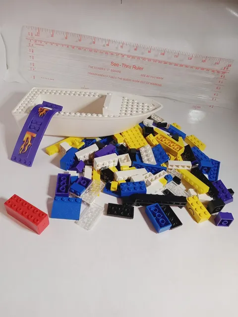 LEGO Coast Guard Boat Bulk Lot of 50+ Assorted Mixed Color Building Brick Pieces