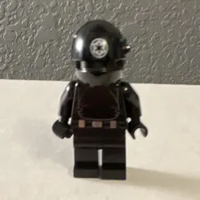 LEGO Black Helmeted Minifigure Figure w/ Printed Torso and Belt, Plastic