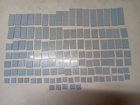 LEGO BULK LOT 126 LIGHT BLUISH GRAY FLAT PLATES 3X3 4X4 4X6 4X8 4X10 4X12