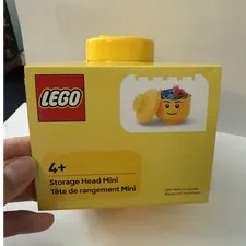 LEGO Storage Head Mini Yellow Portable Lightweight Plastic 11.5cm x 10.2cm NEW