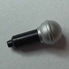 LEGO Minifigure Microphone Accessory Black w/ Silver Head Plastic 1 Piece L0508