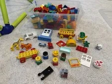 Mixed LEGO DUPLO Lot: Animals, Figures, Blocks As Shown, 3.75 Pounds