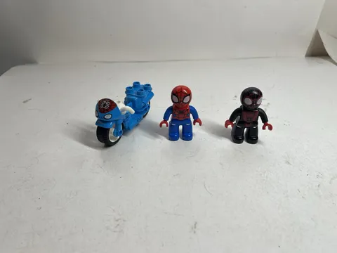 Duplo Spidey Lot 3 Marvel SPIDER-MAN Miles Morales Black And Peter Parker & Bike
