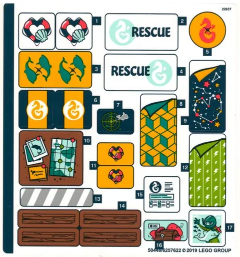 LEGO STICKER SHEET 41381 RESCUE MISSION BOAT New from set