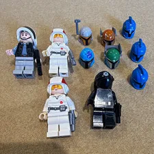 LEGO Star Wars Minifigure & Helmet Lot Hoth Rebels Imperial Officer + 7 Helmets