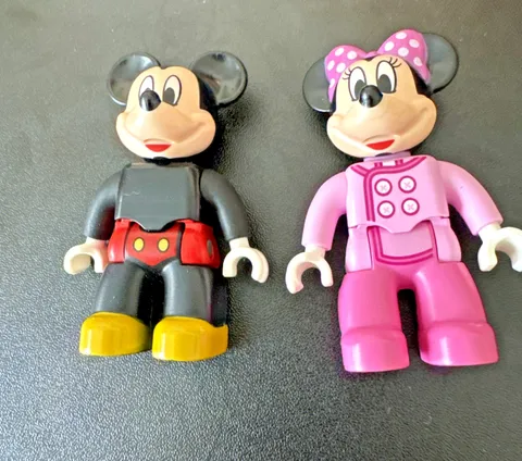 Lego Duplo Figure  Mickey Mouse and Minnie Mouse with pink blouse Lot of 2