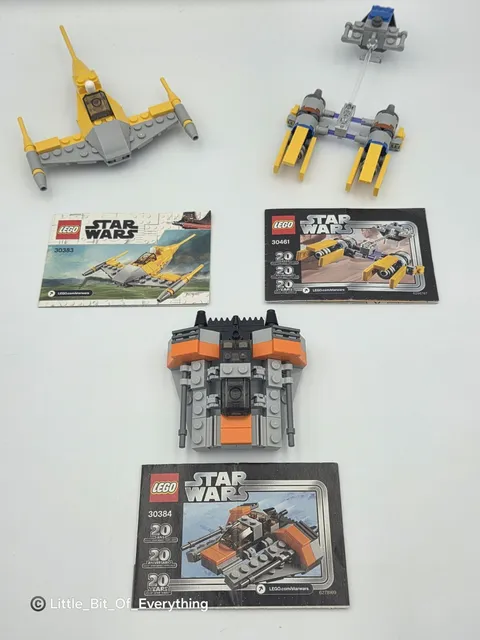LEGO® Star Wars LOT 30461 Podracer 30384 Snowspeeder 30383 Naboo Ship -Complete!
