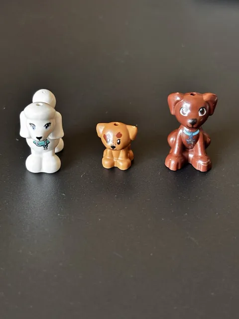 LEGO Friends Set of 3 Dogs Puppies White Brown Tan Puppy Dogs