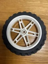 Lego 81.6 x 15 Technic Wheel/Tire Assy -2903c01- White - Mindstorms Motorcycle