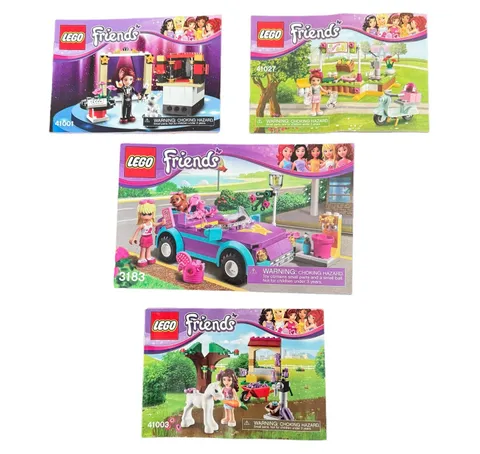 Lego Friends 3183 41001 41003 41027 Instruction Manuals Booklets Only Lot Of 4