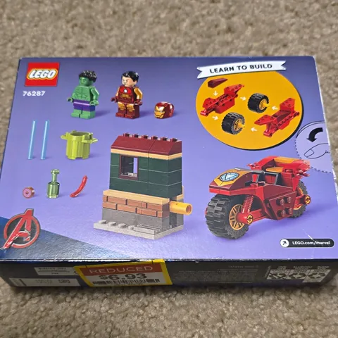 LEGO Marvel Avengers 76287 Iron Man Bike & Hulk Learn to Build 68pc 4+
