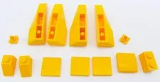 Lot Of 13X Random Bright Light Orange LEGO Pieces 2X2 Plates Slopes 1X2 Bricks