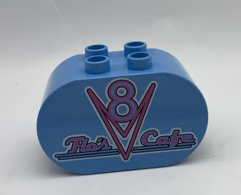 Lego Duplo Block Specialty Disney Cars Brick FLO'S CAFE SIGN Top Blue