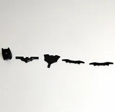 LEGO Batman Black Minifigure Accessories Lot w/ Cowl & Bat Gear Parts, 5pc