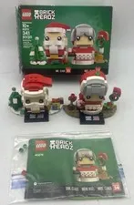 ⭐ LEGO BRICKHEADZ Mr. & Mrs. Claus 341pc Building Set 40274 Brick Headz COMPLETE