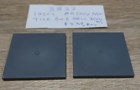 #4833# Genuine Lego 10202 tile 6 x 6 dark bluish grey x 2 NEW  Combined shipping