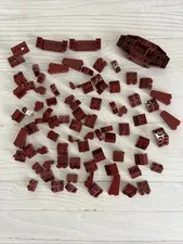 LEGO LOT DARK RED 80 PCS 2X2 1X2 INVERTED BRICK BRACKET VARIETY BUILDING PIECES