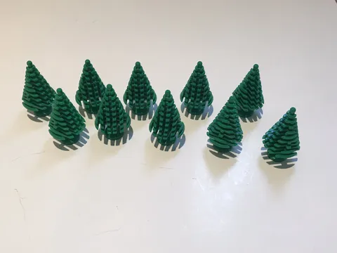 Lego Lot of 10 Green Large Lego Pine Trees