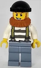 LEGO® Town City Crook with Black Knit Cap Minifigure Orange Beard 60066