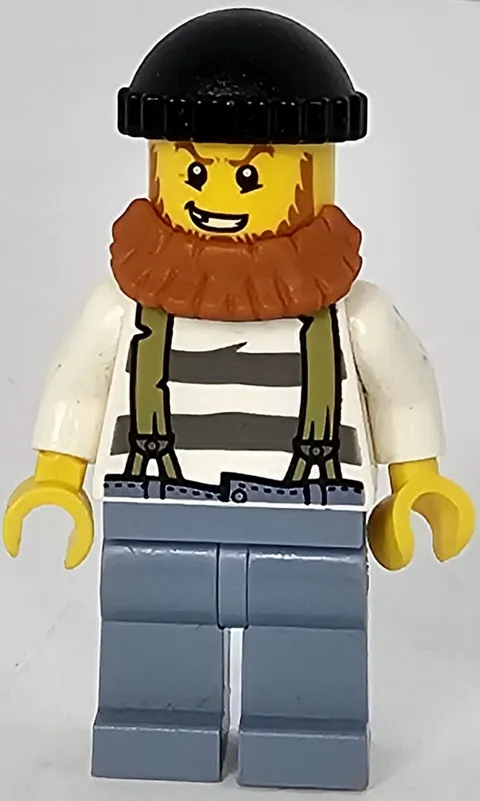 LEGO® Town City Crook with Black Knit Cap Minifigure Orange Beard 60066