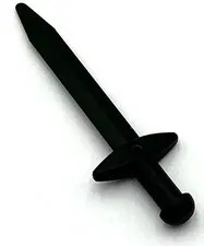 Lego New Black Minifigure Weapon Sword Greatsword Pointed w/ Thick Crossguard