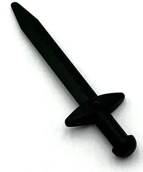 Lego New Black Minifigure Weapon Sword Greatsword Pointed w/ Thick Crossguard
