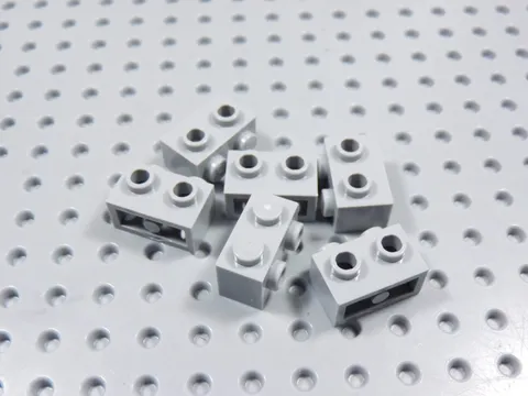LEGO Lot of 6 Light Bluish Gray 1x2 Bricks w/ 2 Side Studs BB