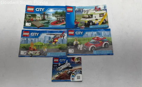 Lot Of 5 Pieces Lego Multicolor City English Manuals Instruction Books