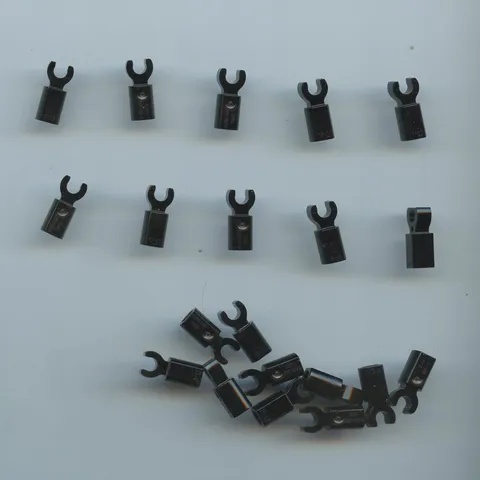 LEGO x 20 Black Bar Holder with Clip 11090