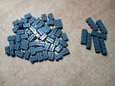 LEGO BULK LOT OF 62 DARK BLUISH GRAY 1X2 1X4 MASONRY PROFILE WALL BRICKS 98283