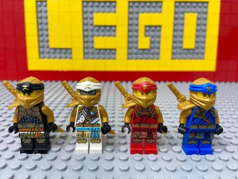 Lego Ninjago Minifig Kai Jay Zane Cole Gold Ninja Samurai Set Without Baseplate