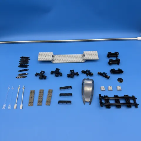 LEGO 87058 Train Base 6 x 34 Split-Level Light Stone Gray Plus Extras Parts