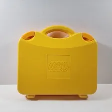 LEGO Travel Plastic Storage Carrying Case Tote Yellow w/ Yellow Clips Container