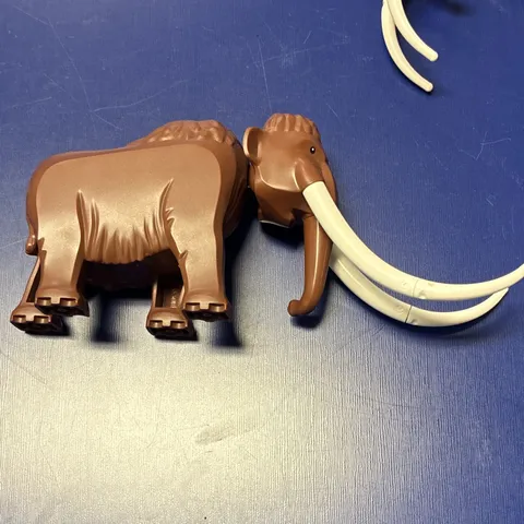 LEGO Brown Mammoth Elephant Animal Figure w/ White Tusks - 2 Pieces